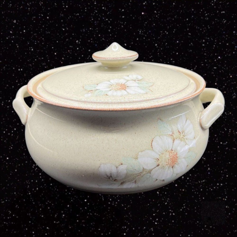 Denby Daybreak Fine Stoneware Handcrafted England Serving Casserole Dish 7”W 5”T